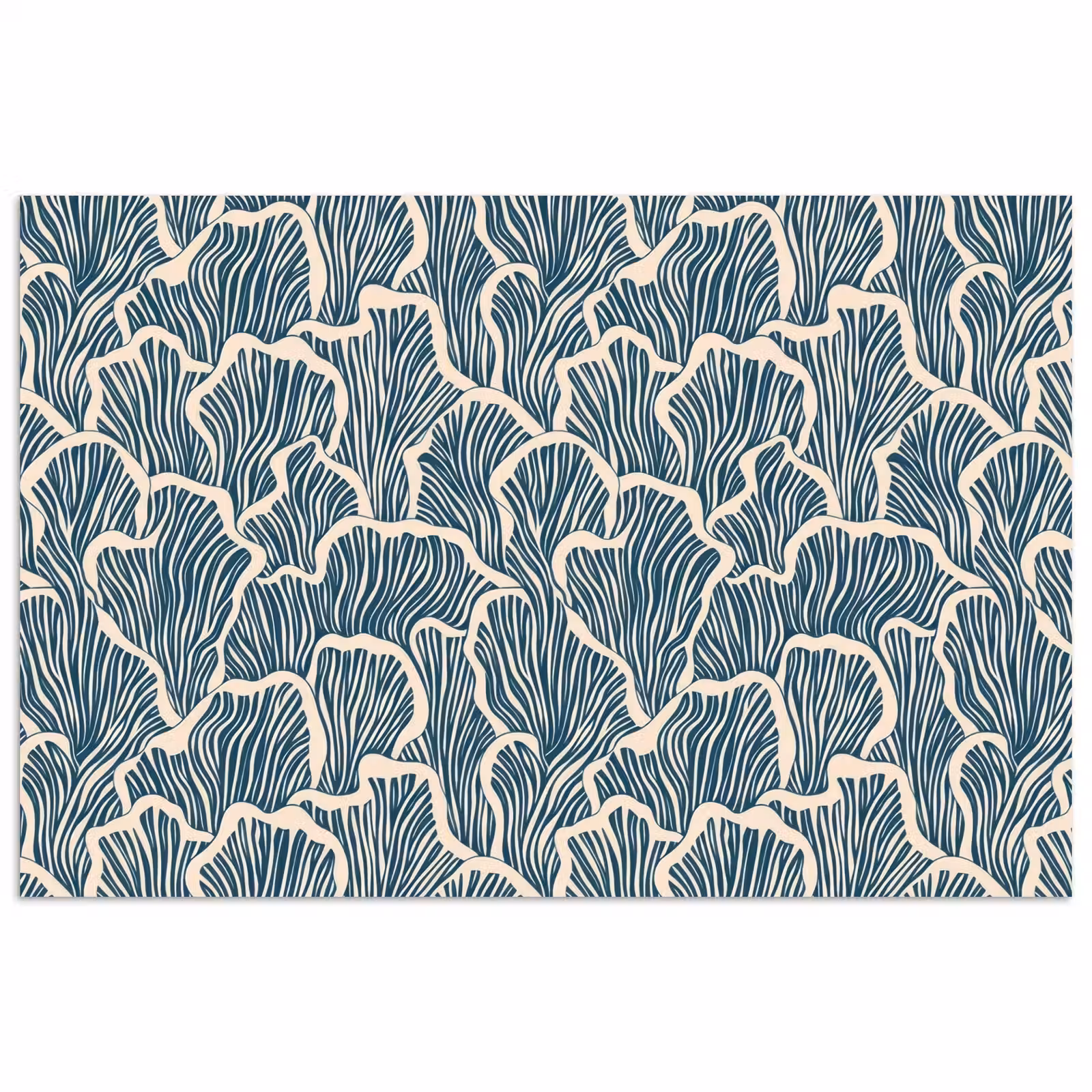 Poster - Organisch - Blauw - Crème - Schelpen — 1