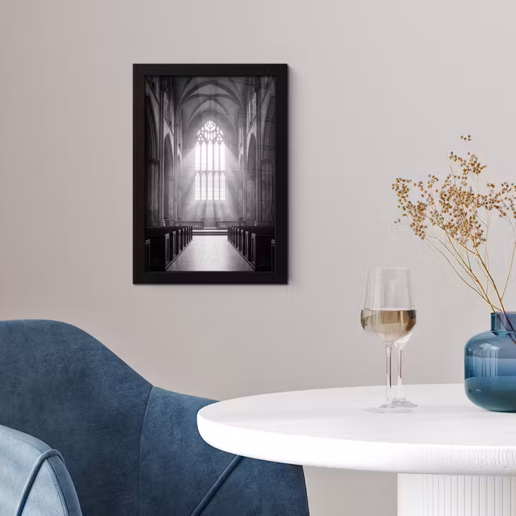 Poster met lijst - Kerk - Interieur - Lichtstralen - Architectuur - Klassiek — 2