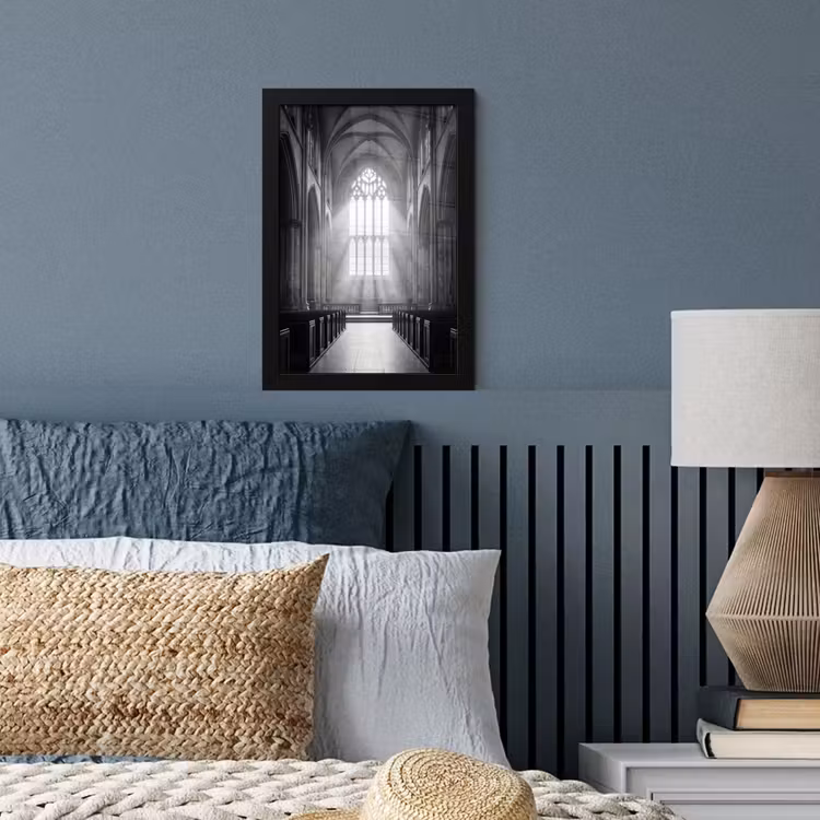 Poster met lijst - Kerk - Interieur - Lichtstralen - Architectuur - Klassiek — 4