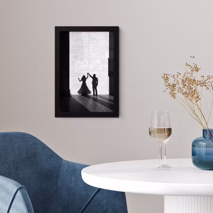 Poster met lijst - Mensen - Schaduw - Dans - Zwart-wit - Liefde — 2