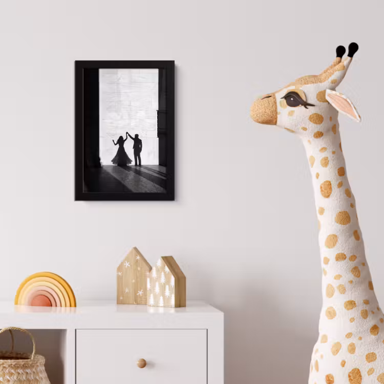 Poster met lijst - Mensen - Schaduw - Dans - Zwart-wit - Liefde — 5