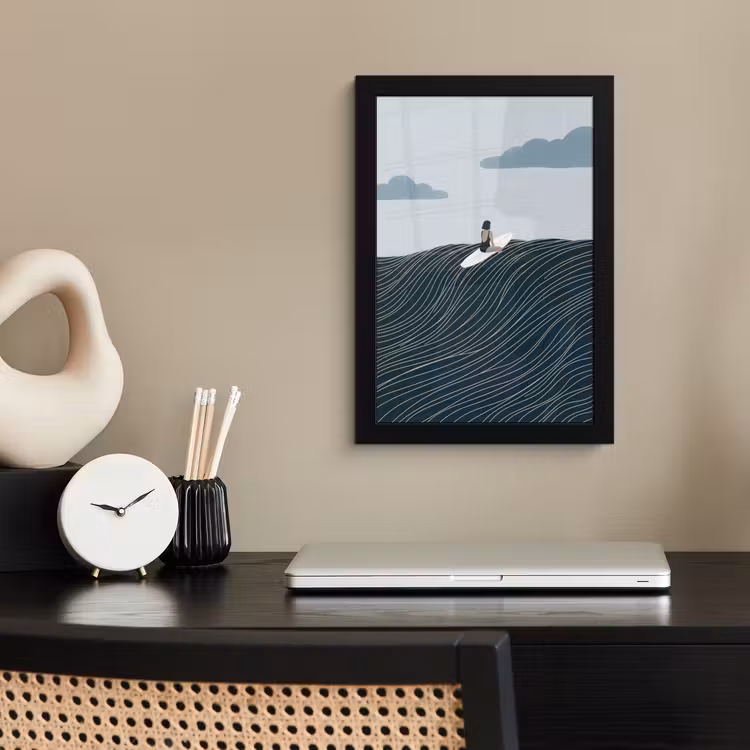 Poster met lijst - Persoon - Surfen - Oceaan - Natuur - Modern — 3
