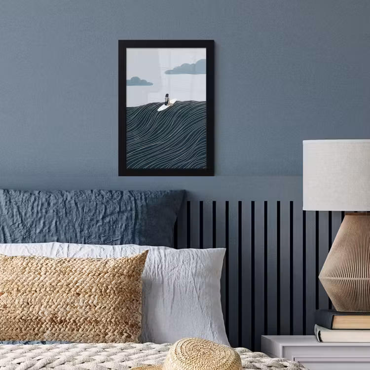 Poster met lijst - Persoon - Surfen - Oceaan - Natuur - Modern — 4
