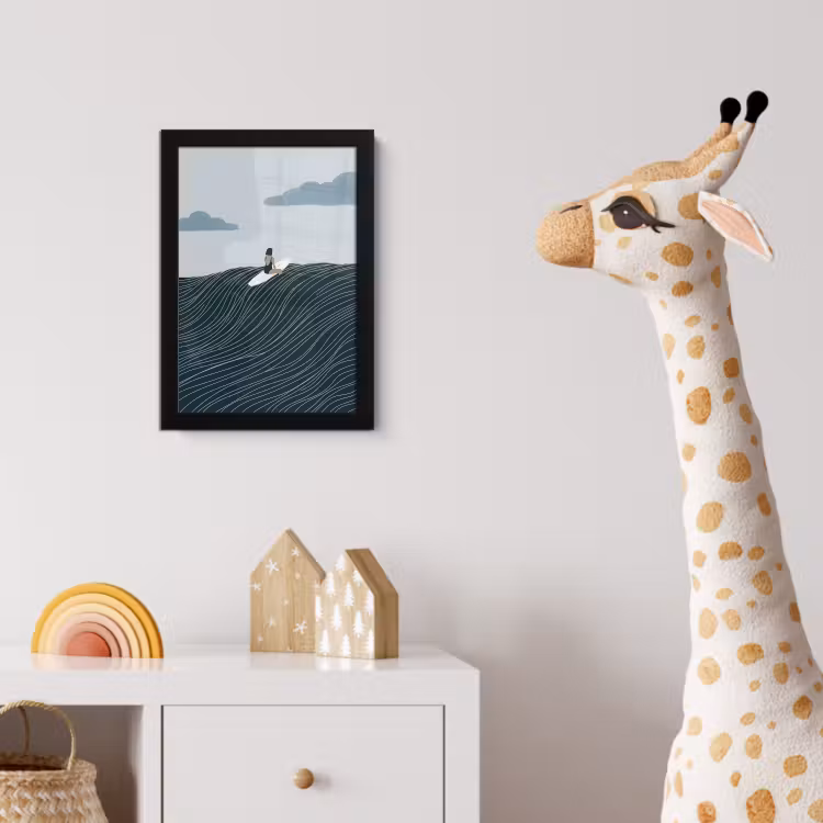 Poster met lijst - Persoon - Surfen - Oceaan - Natuur - Modern — 5