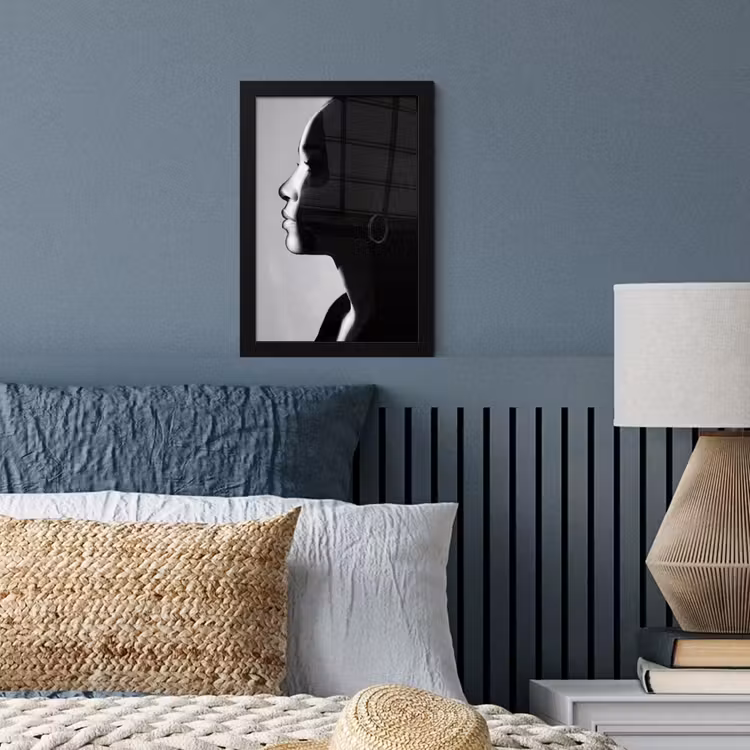 Poster met lijst - Vrouw - Profiel - Mensen - Zwart-wit — 4