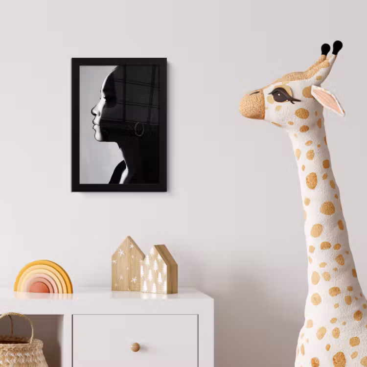 Poster met lijst - Vrouw - Profiel - Mensen - Zwart-wit — 5