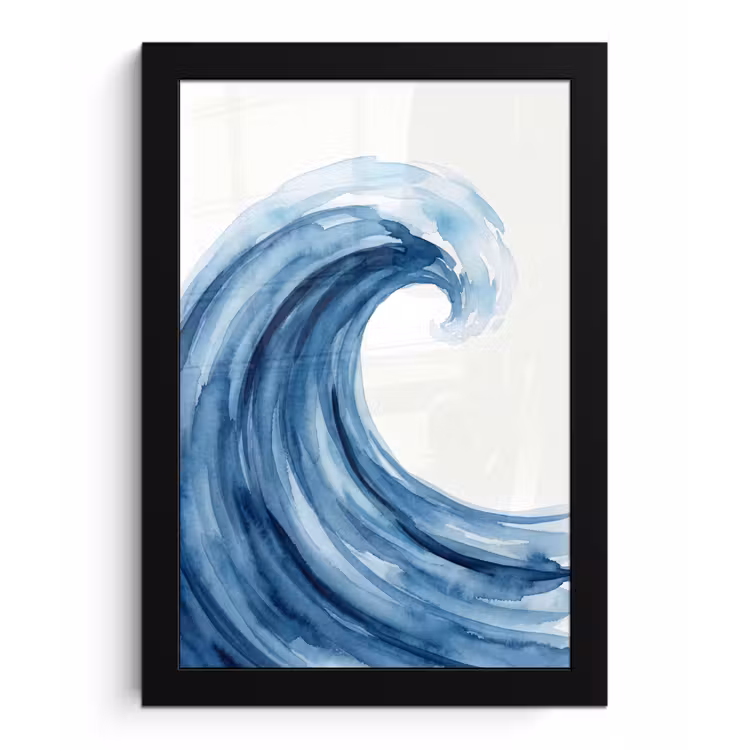 Poster met lijst - Water - Beweging - Natuur - Modern - Blauw — 1