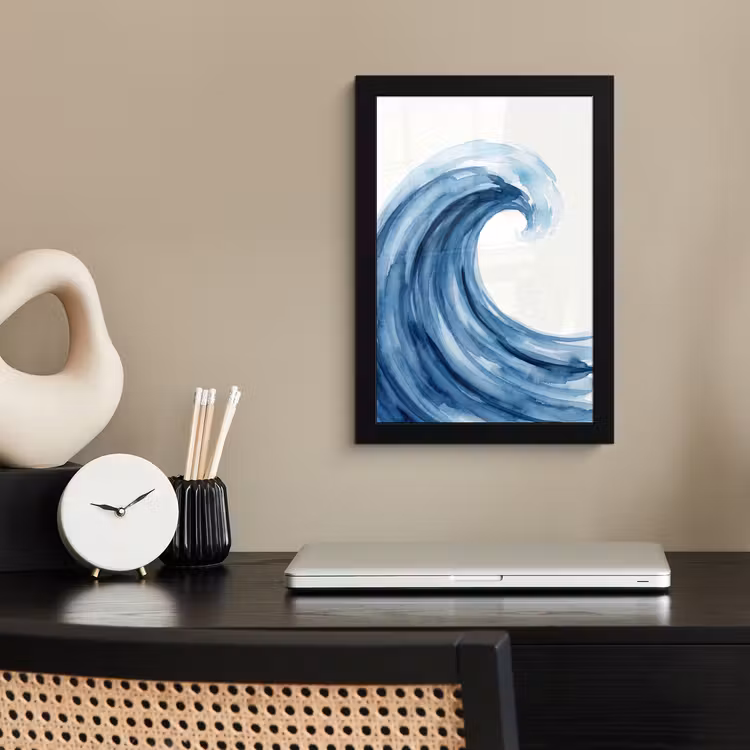 Poster met lijst - Water - Beweging - Natuur - Modern - Blauw — 3