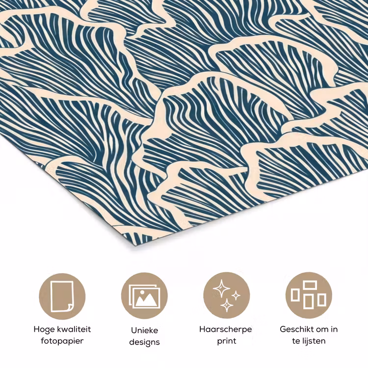 Poster - Organisch - Blauw - Crème - Schelpen — 5