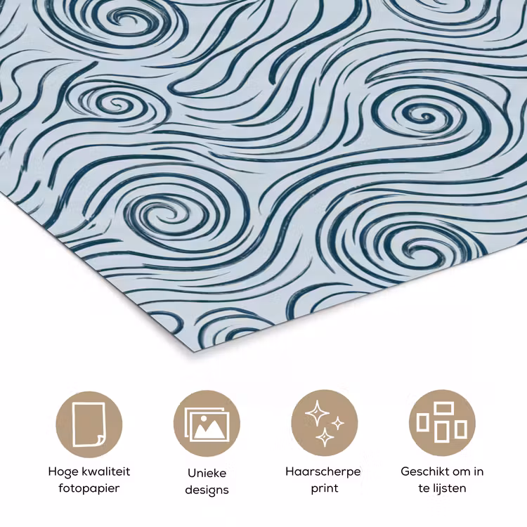 Poster - Patroon - Golven - Abstract - Modern - Blauw — 5