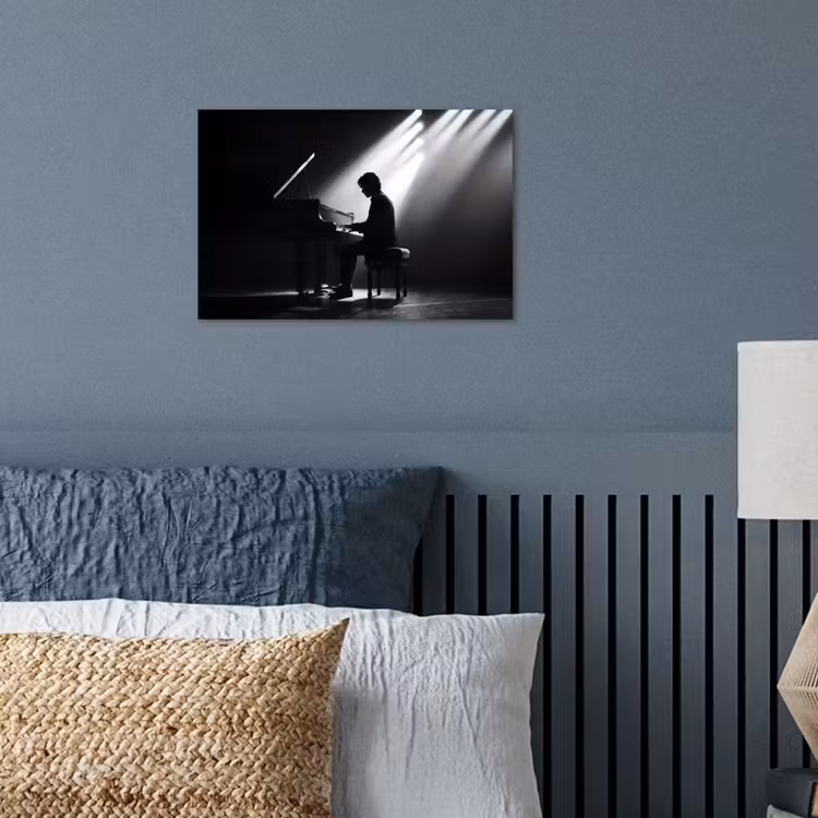 Poster - Persoon - Piano - Muziek - Zwart-wit - Podium — 3