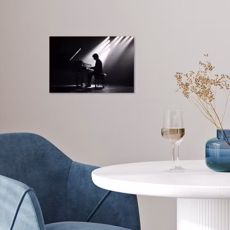 Poster - Persoon - Piano - Muziek - Zwart-wit - Podium — 4