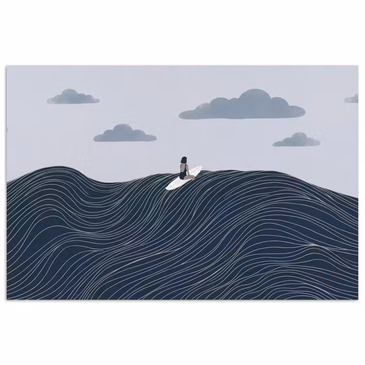 Poster - Persoon - Surfen - Oceaan - Natuur - Modern — 1