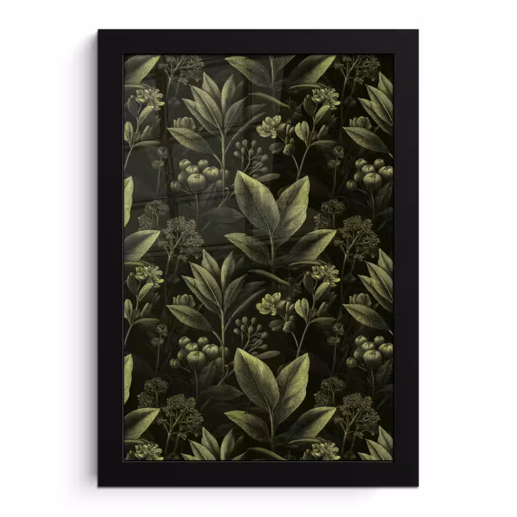 Poster met lijst - Klassiek - Donker - Botanisch - Planten — 1