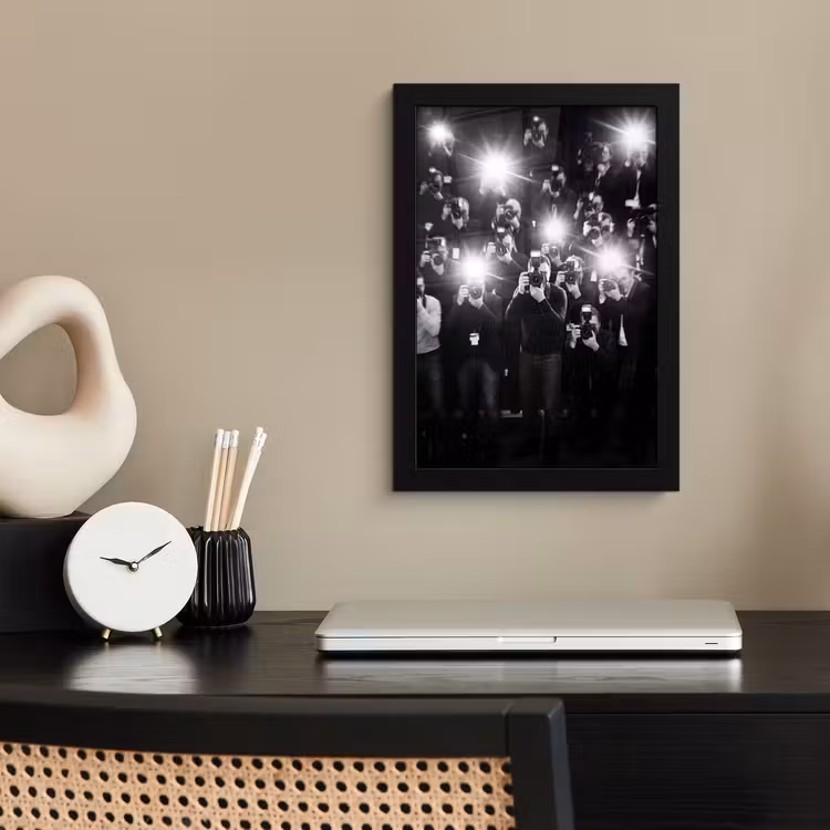 Poster met lijst - Mensen - Camera - Flitslicht - Zwart-wit - Media — 3