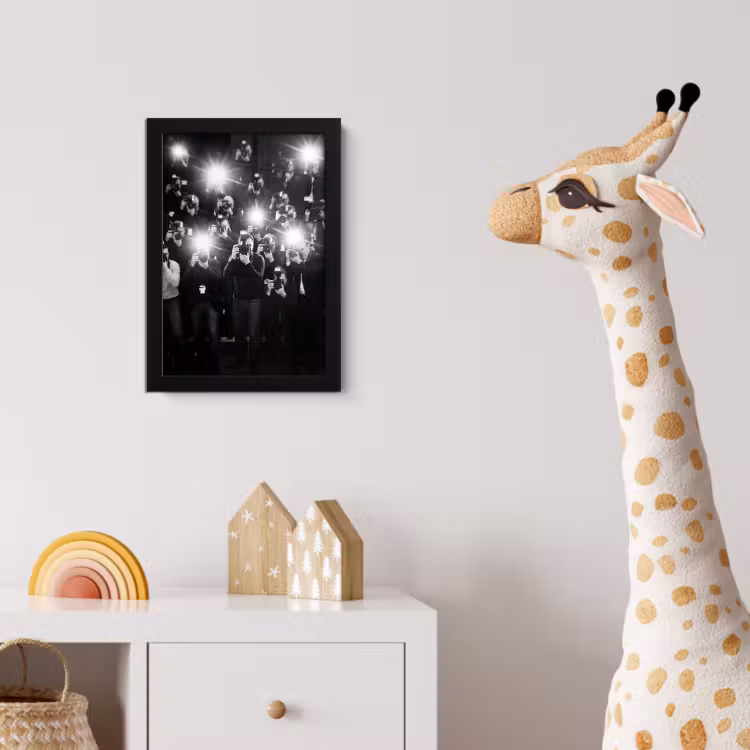 Poster met lijst - Mensen - Camera - Flitslicht - Zwart-wit - Media — 5
