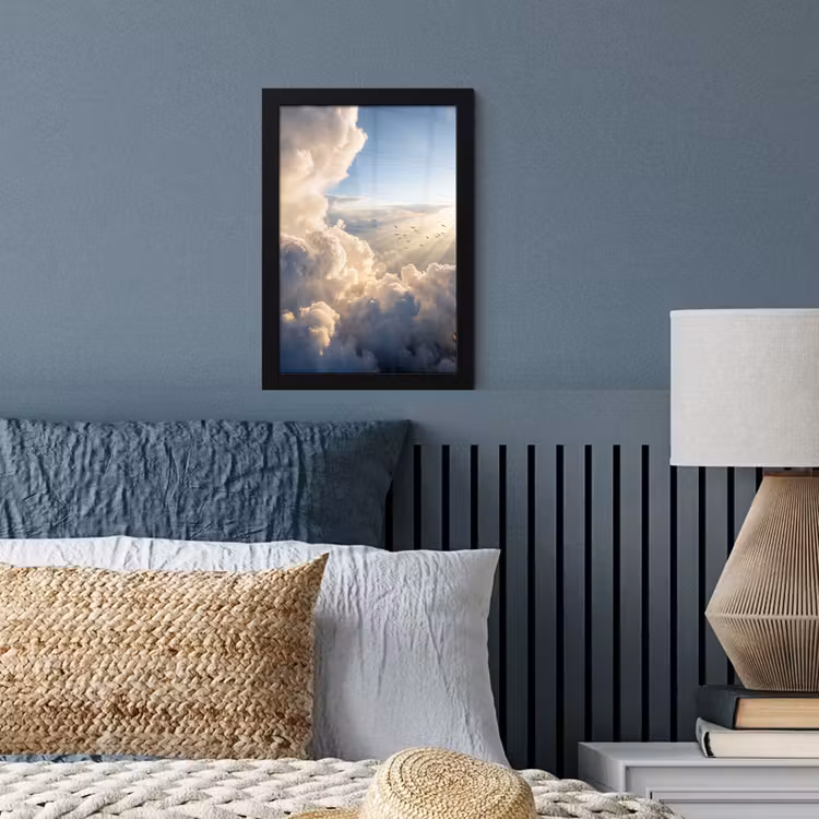 Poster met lijst - Wolken - Zonnestralen - Natuur - Wit — 4