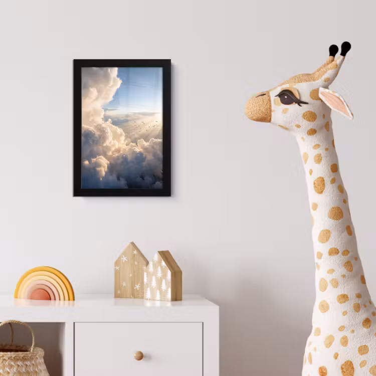 Poster met lijst - Wolken - Zonnestralen - Natuur - Wit — 5