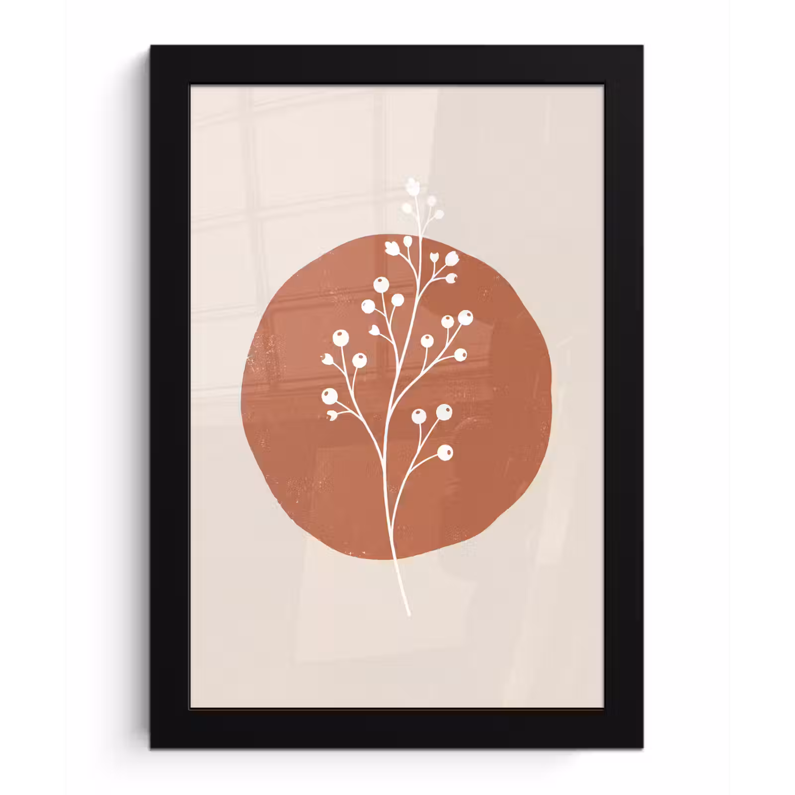 Poster met lijst - Plant - Tak - Abstract - Modern - Wit — 1