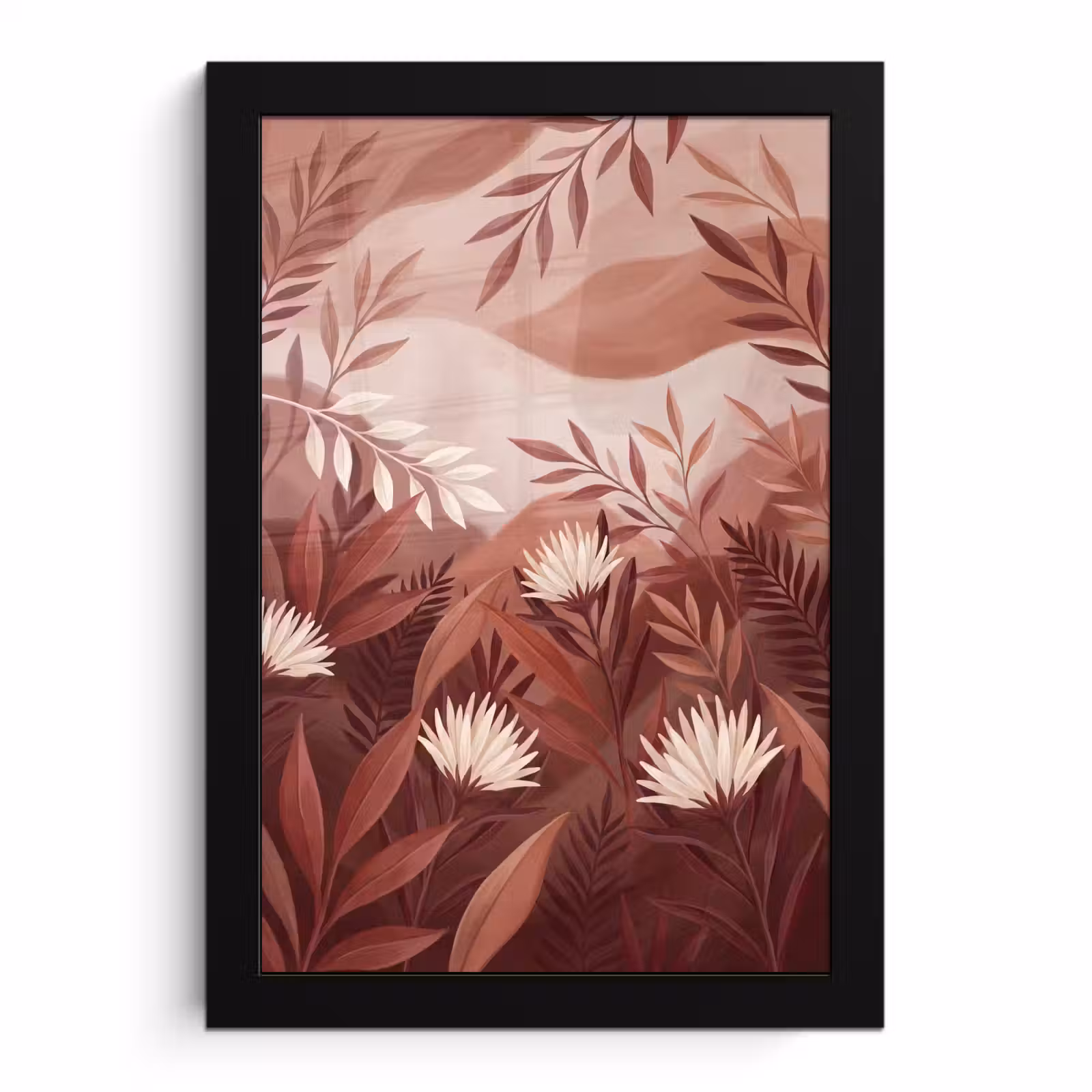 Poster met lijst - Planten - Bladeren - Botanisch - Modern - Bruin — 1
