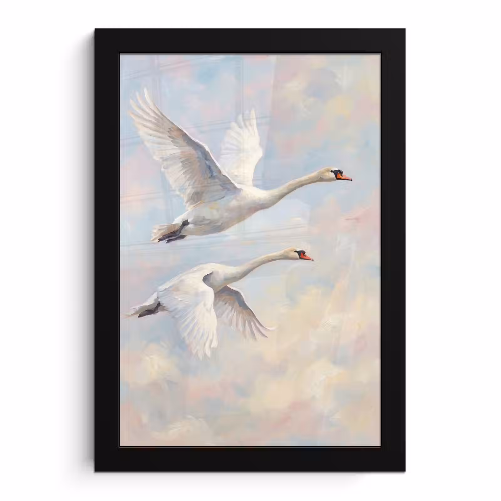 Poster met lijst - Vogel - Vliegend - Lucht - Modern - Pastel — 1