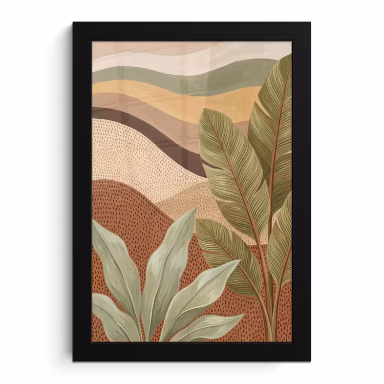Poster met lijst - Natuur - Bladeren - Landschap - Abstract - Aardetinten — 1