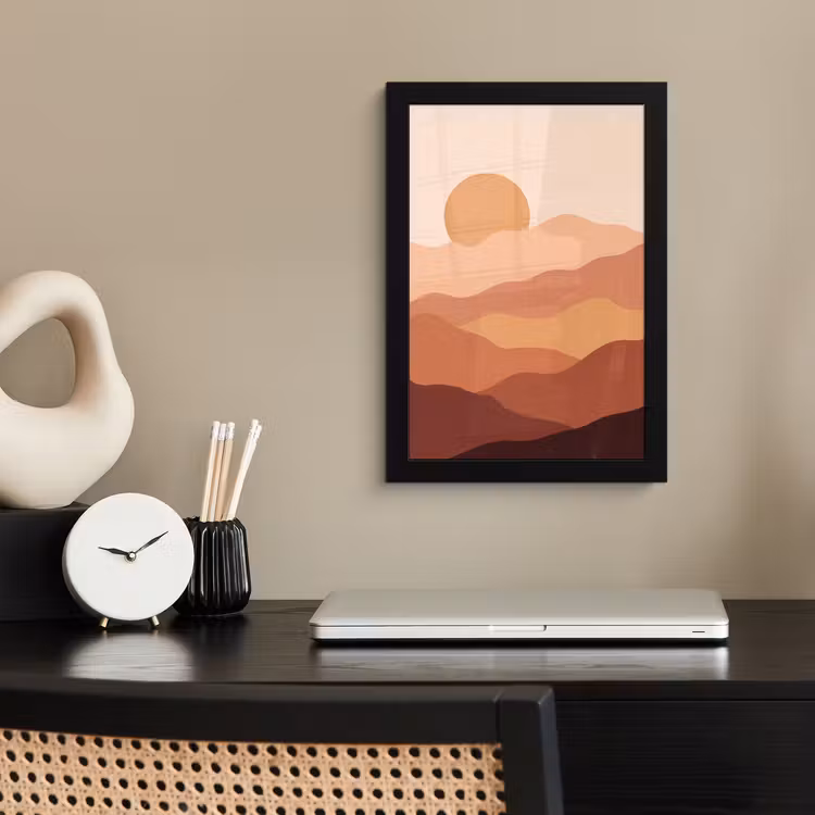 Poster met lijst - Natuur - Heuvels - Abstract - Modern - Oranje — 3