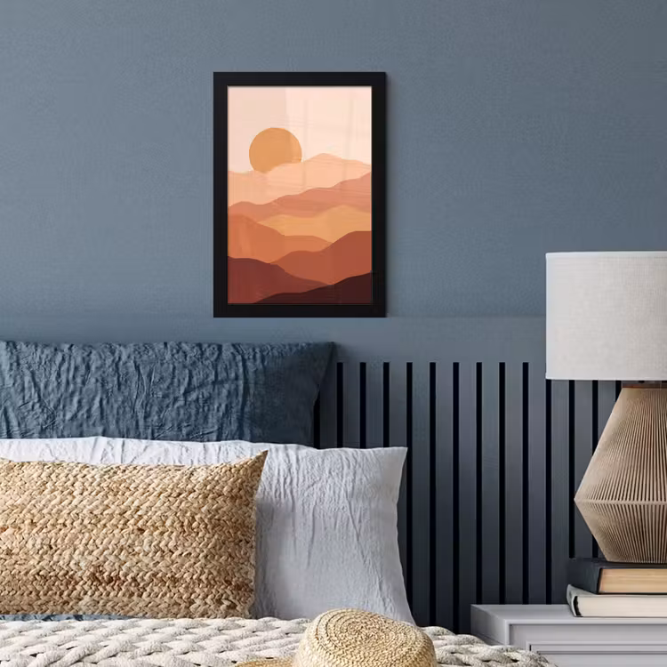 Poster met lijst - Natuur - Heuvels - Abstract - Modern - Oranje — 4