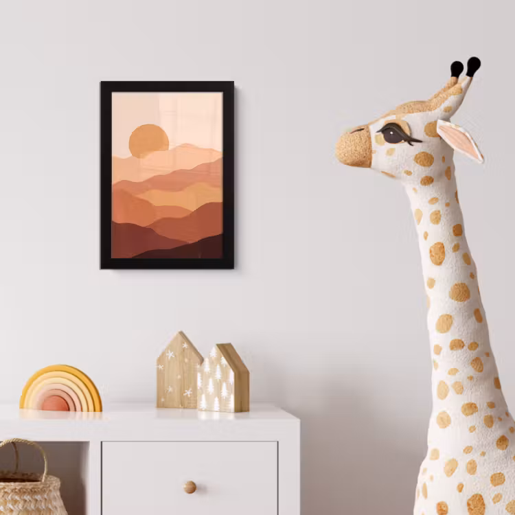 Poster met lijst - Natuur - Heuvels - Abstract - Modern - Oranje — 5