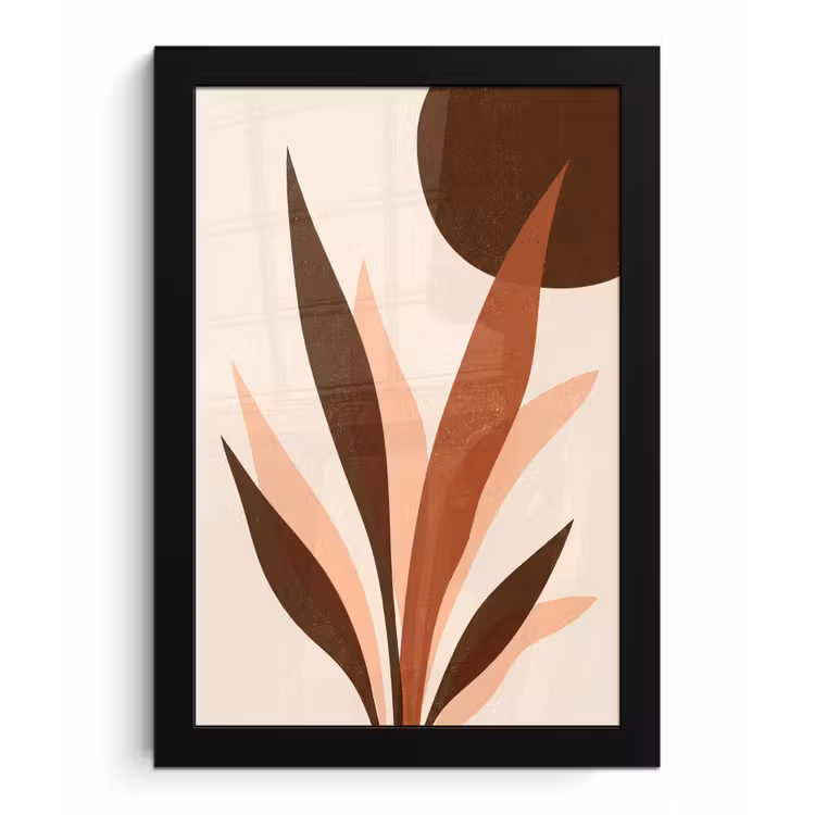 Poster met lijst - Planten - Abstract - Natuur - Bruin — 1