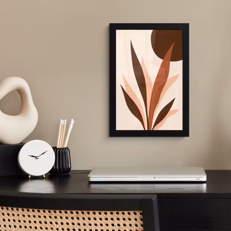 Poster met lijst - Planten - Abstract - Natuur - Bruin — 3