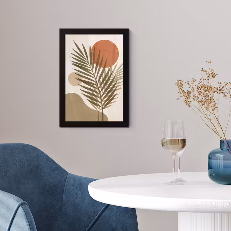 Poster met lijst - Planten - Bladeren - Abstract - Modern - Beige — 2