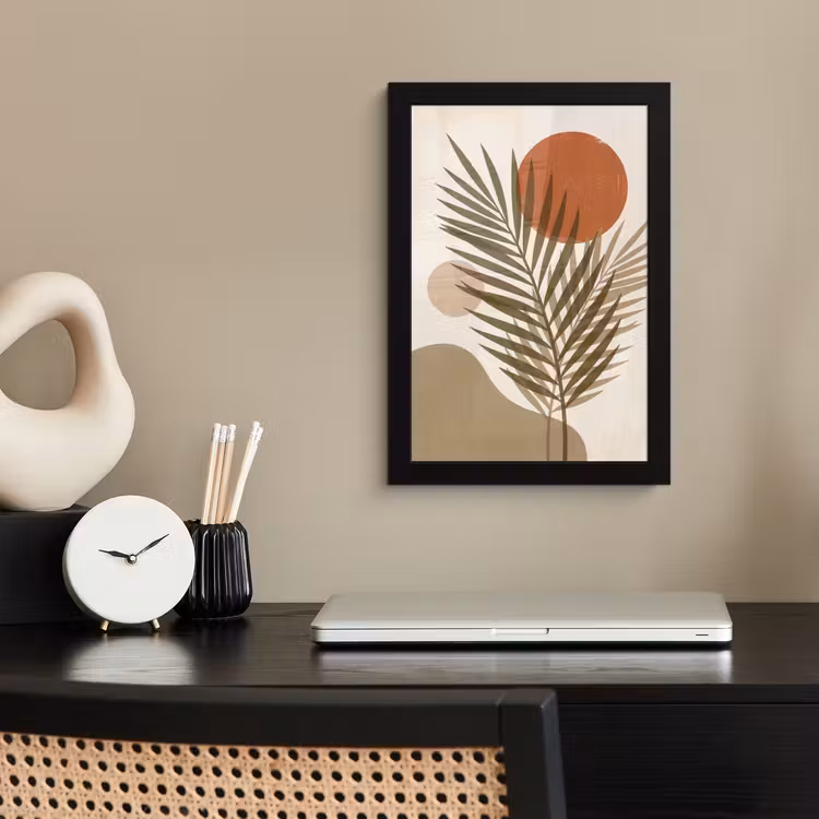 Poster met lijst - Planten - Bladeren - Abstract - Modern - Beige — 3