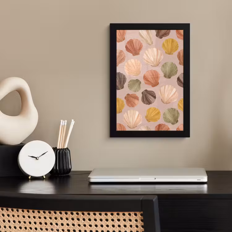 Poster met lijst - Schelp - Patroon - Zee - Aquarel - Aardetinten — 3