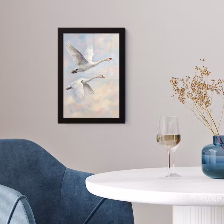 Poster met lijst - Vogel - Vliegend - Lucht - Modern - Pastel — 2