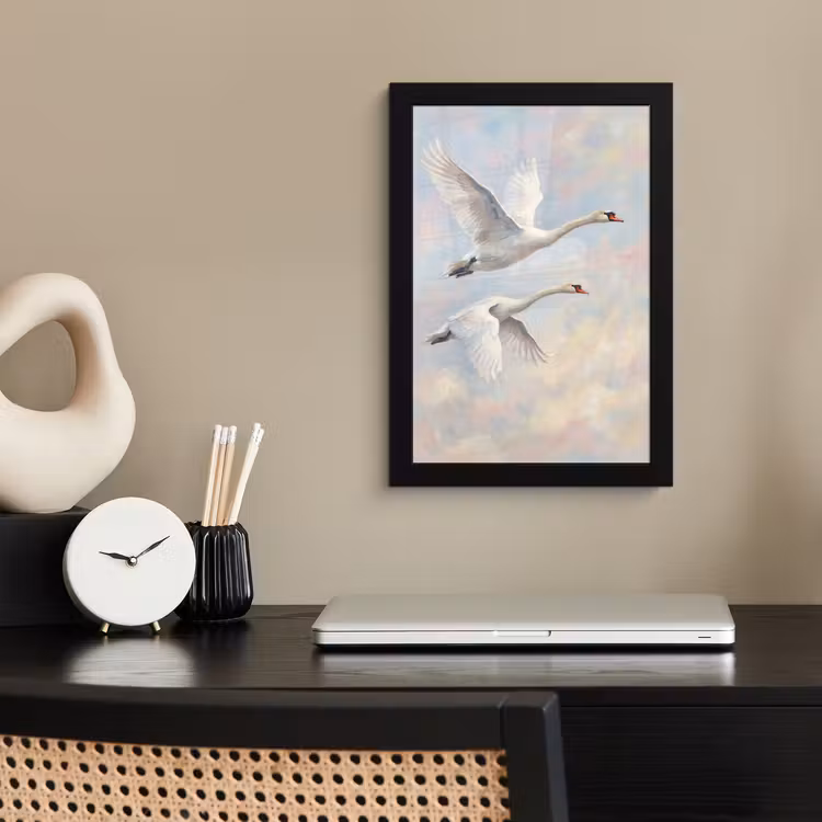 Poster met lijst - Vogel - Vliegend - Lucht - Modern - Pastel — 3