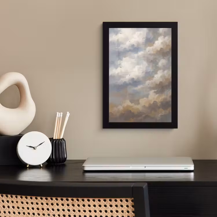 Poster met lijst - Vogel - Wolken - Natuur - Modern - Grijs — 3
