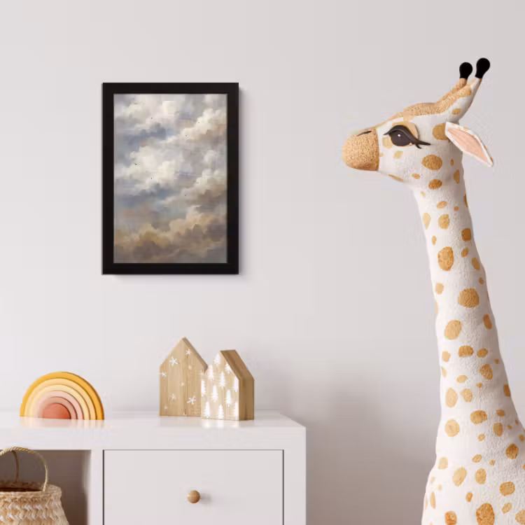Poster met lijst - Vogel - Wolken - Natuur - Modern - Grijs — 5