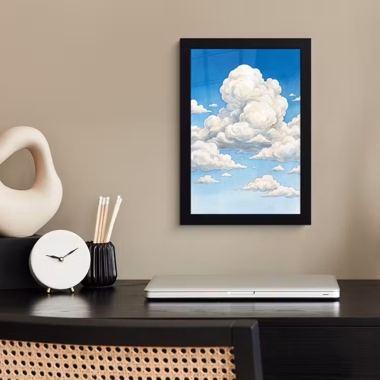Poster met lijst - Wolken - Blauwe lucht - Natuur - Modern - Wit — 3
