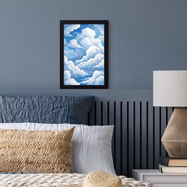 Poster met lijst - Wolken - Hemel - Abstract - Wit — 4