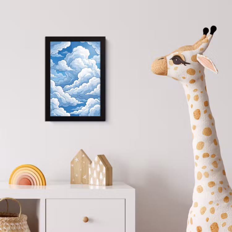Poster met lijst - Wolken - Hemel - Abstract - Wit — 5
