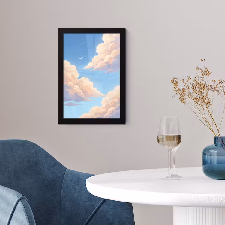 Poster met lijst - Wolken - Lucht - Natuur - Blauw — 2