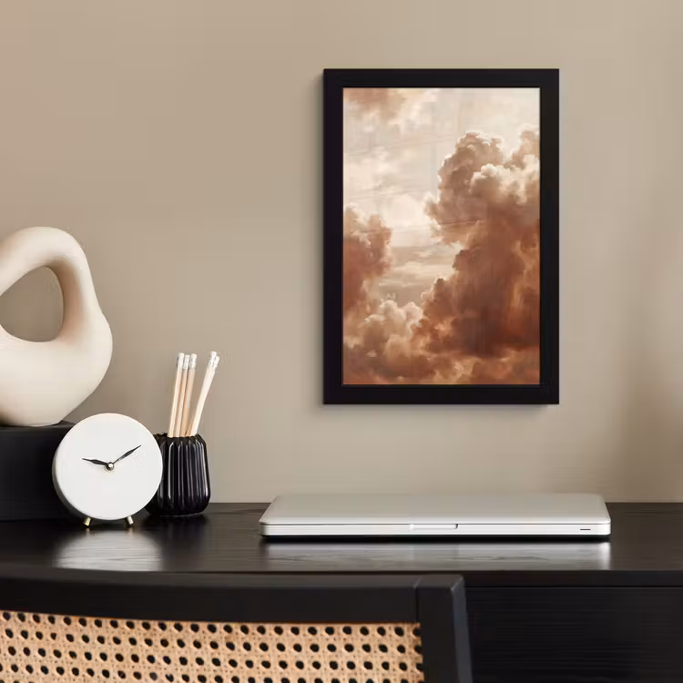Poster met lijst - Wolken - Lucht - Natuur - Modern - Bruin — 3