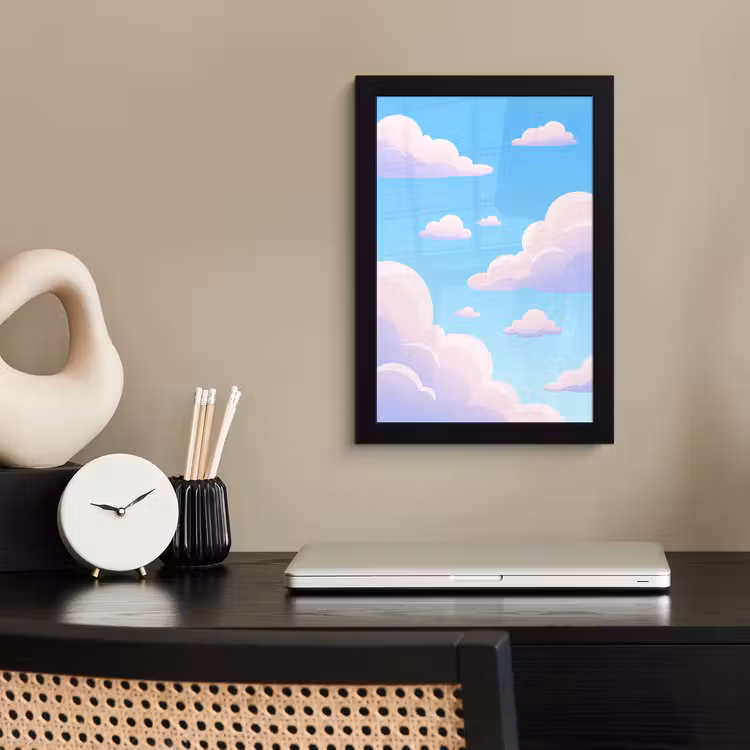 Poster met lijst - Wolken - Roze - Blauw - Natuur - Modern — 3