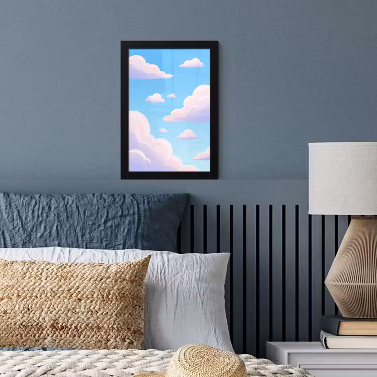 Poster met lijst - Wolken - Roze - Blauw - Natuur - Modern — 4