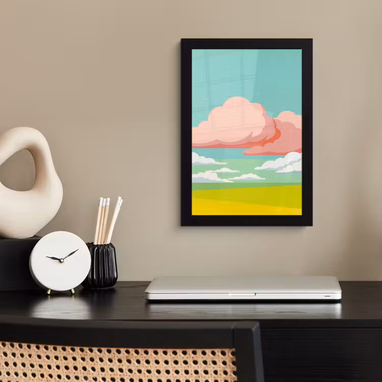 Poster met lijst - Wolken - Roze - Natuur - Modern - Pastel — 3