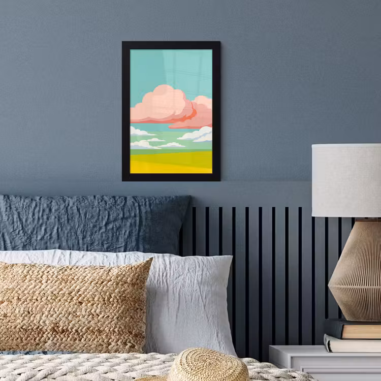 Poster met lijst - Wolken - Roze - Natuur - Modern - Pastel — 4