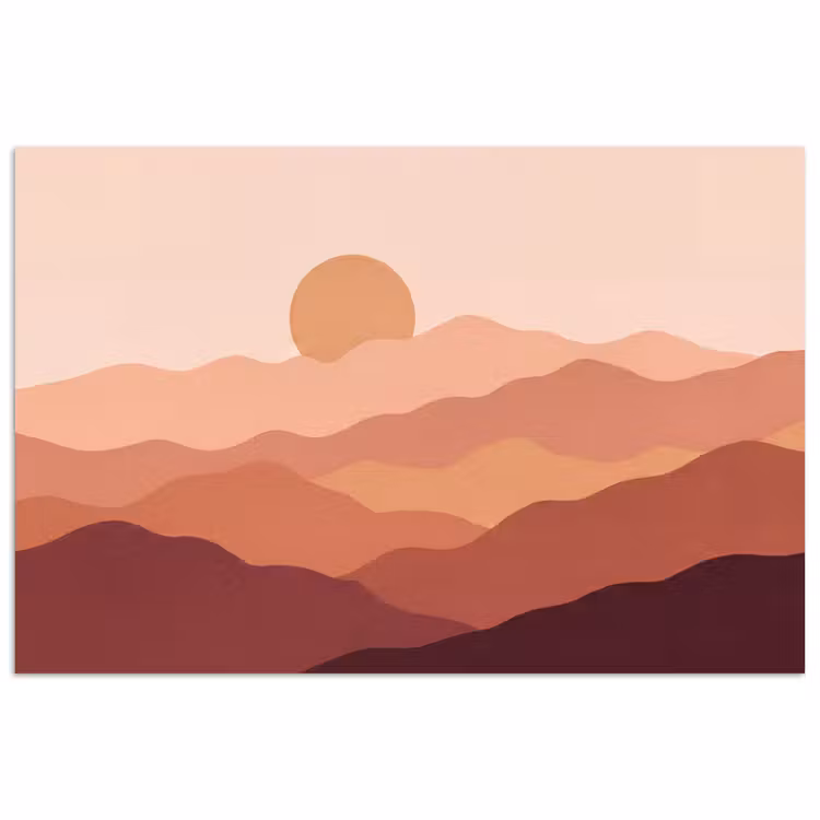 Poster - Natuur - Heuvels - Abstract - Modern - Oranje — 1