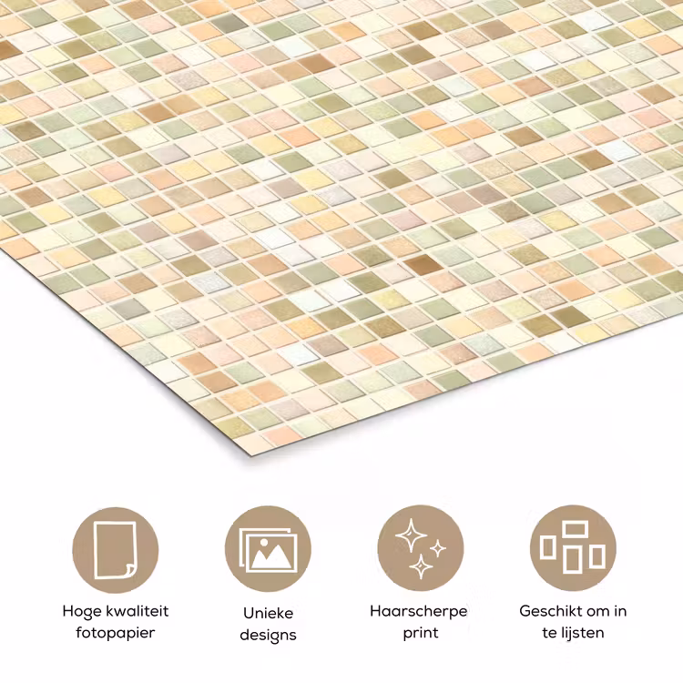 Poster - Mozaïek - Patroon - Beige — 5