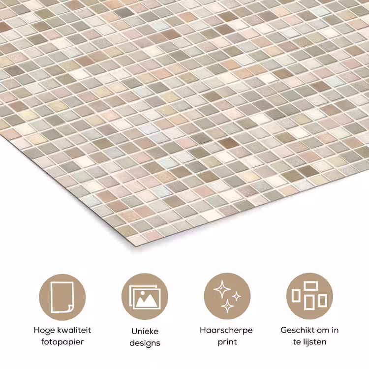Poster - Mozaïek - Patroon- Taupe — 5